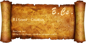 Bitner Csaba névjegykártya